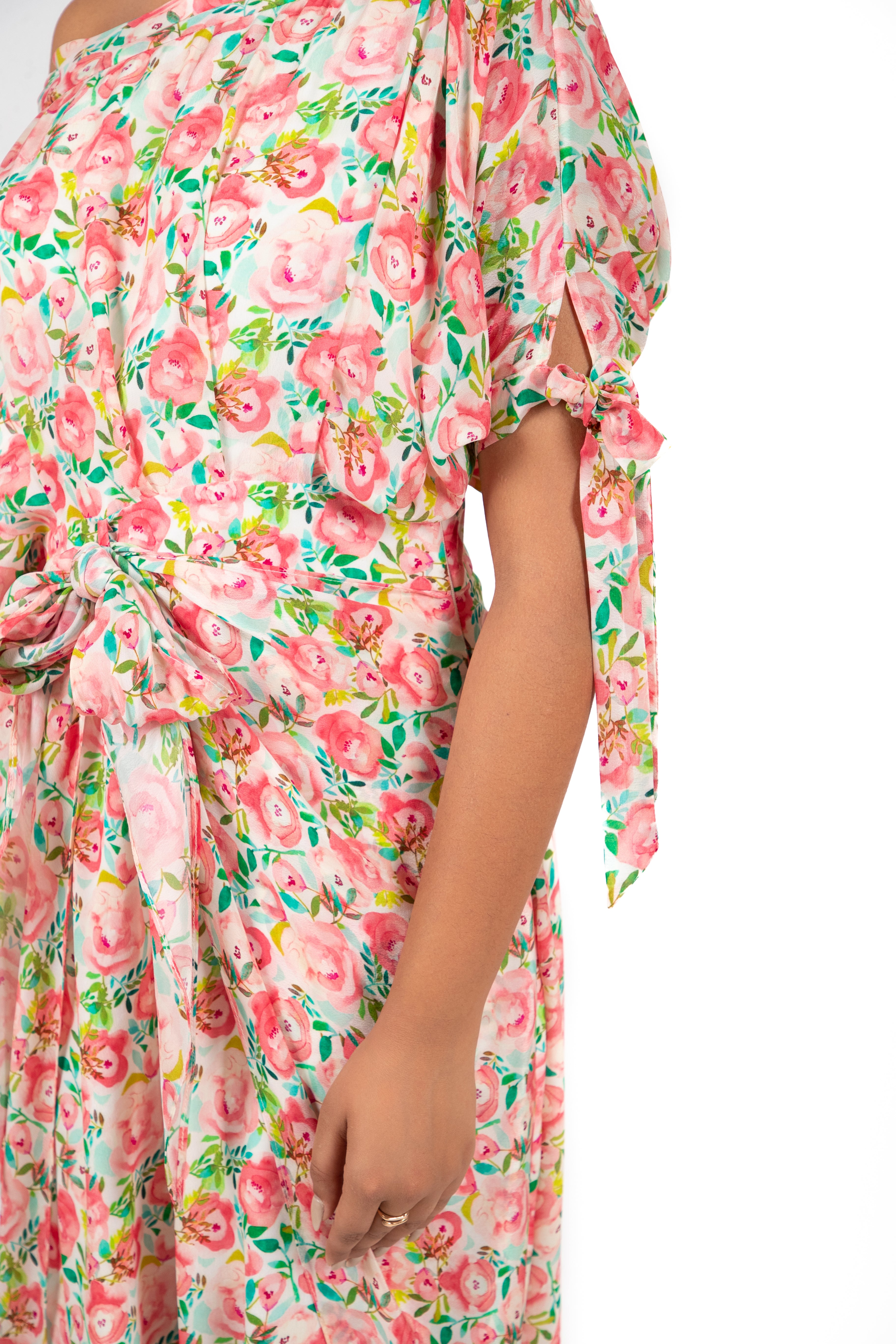 Blooming Blossom Off Neck Harem - Jumpsuit