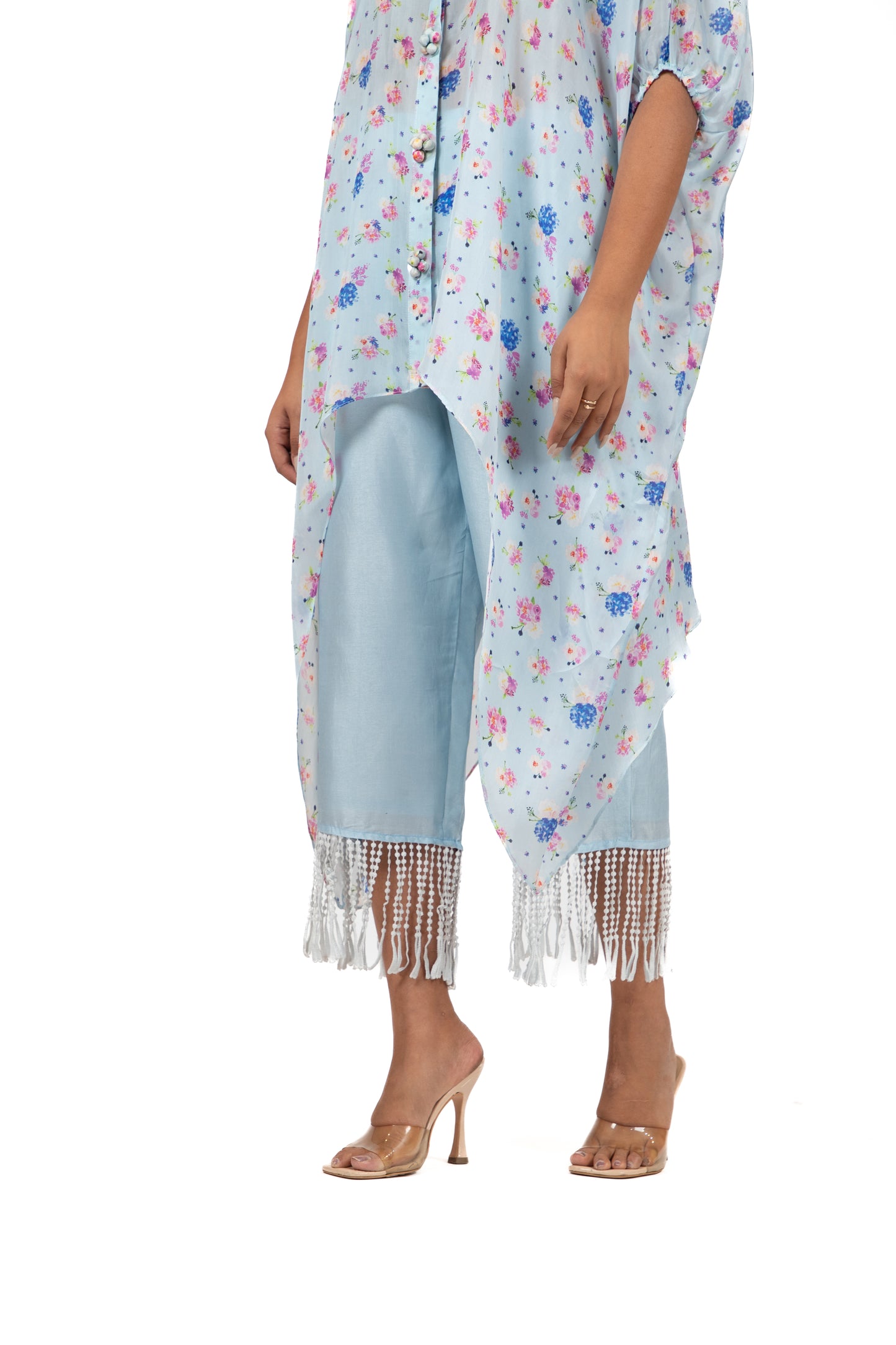 Daisy Spring High Low - Shirt with Fringe Pants
