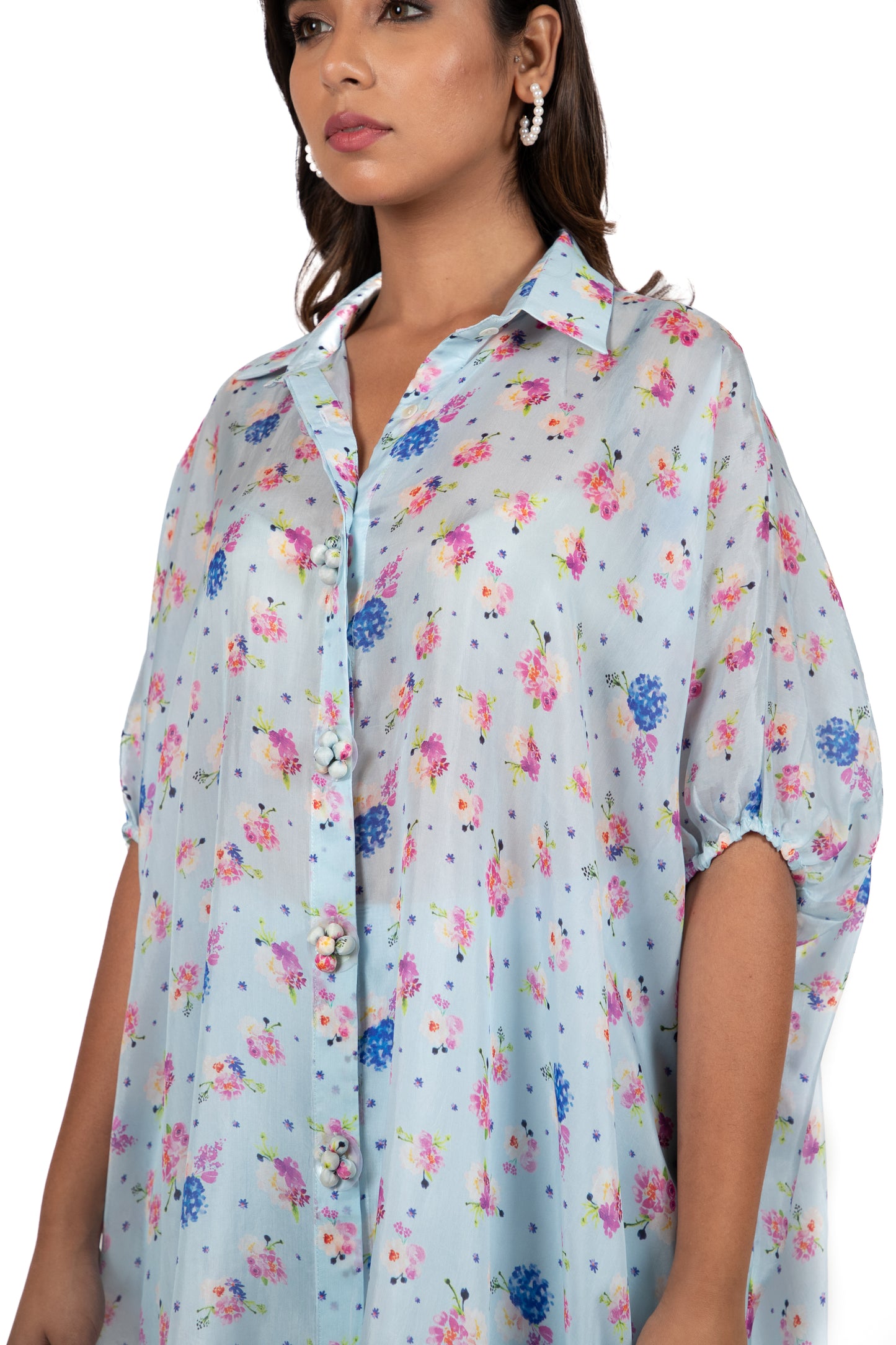 Daisy Spring High Low - Shirt with Fringe Pants