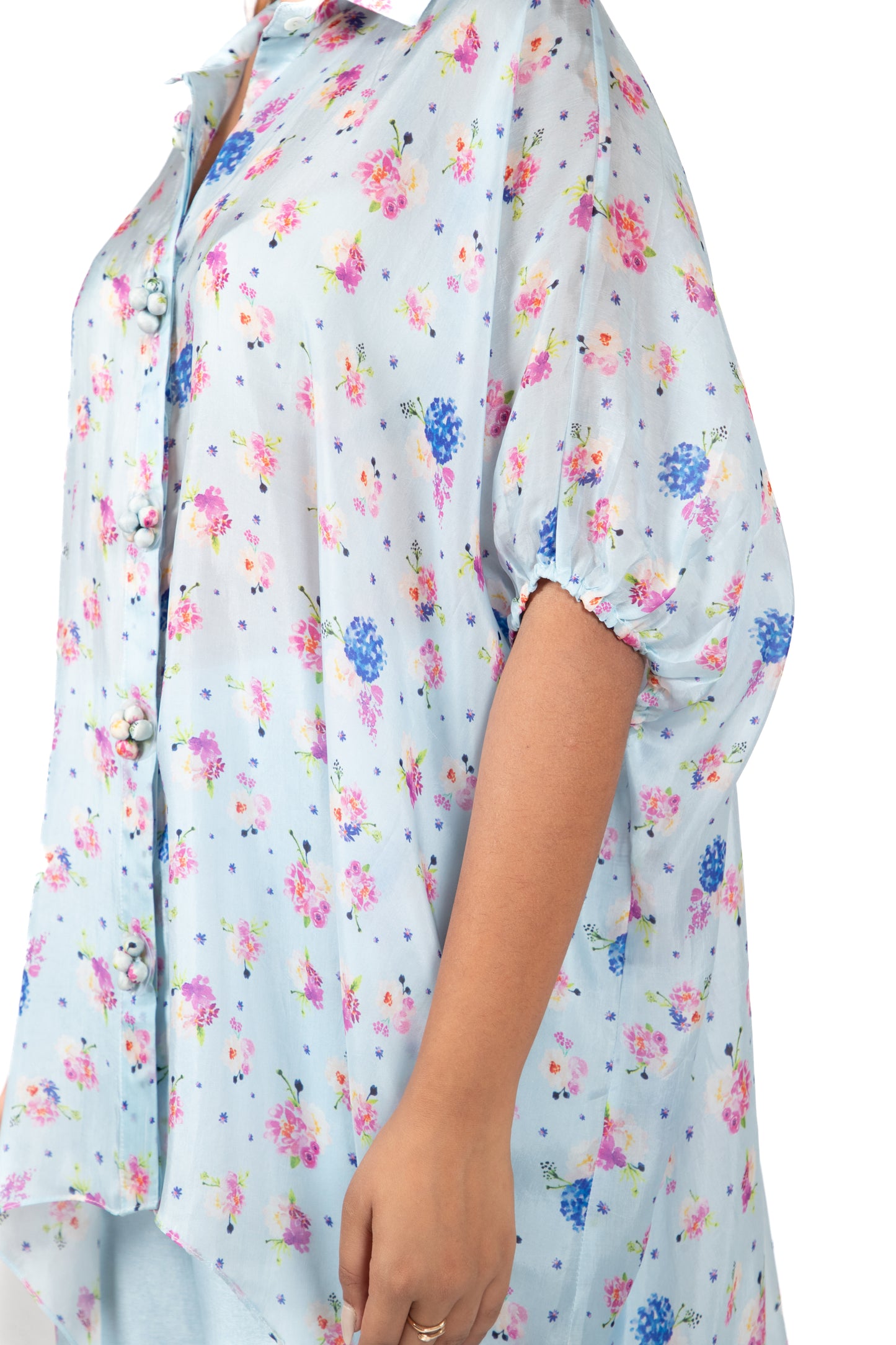 Daisy Spring High Low - Shirt with Fringe Pants