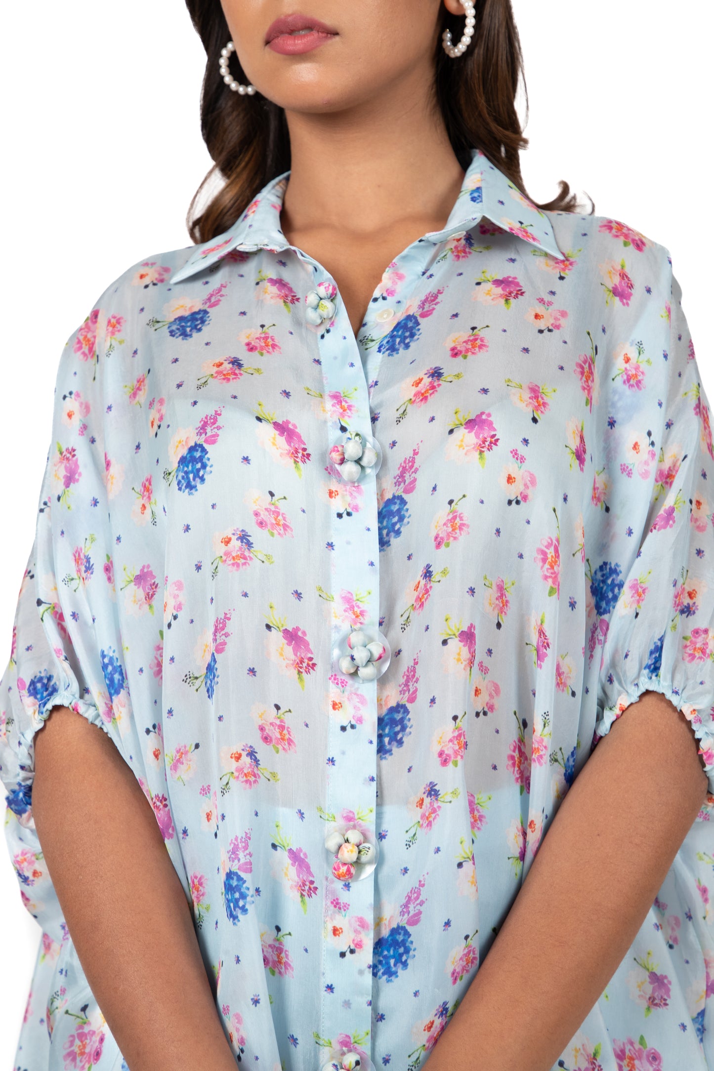 Daisy Spring High Low - Shirt with Fringe Pants