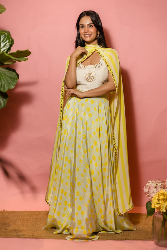 Citrus Bloom  Skirt Set