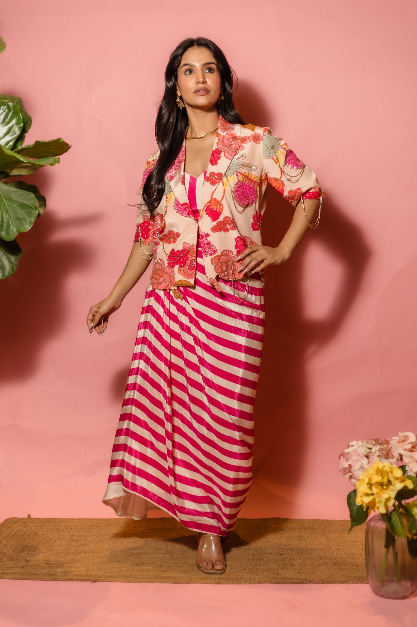 Peachy Bloom Coat set