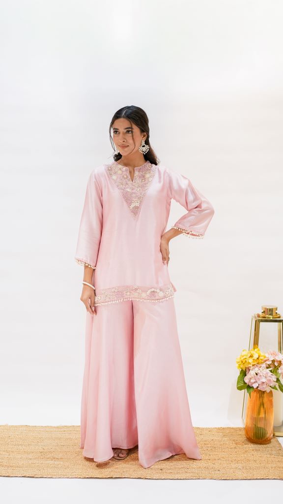 Honey Bell Pearl Short Kurta Plazzo With Dupatta