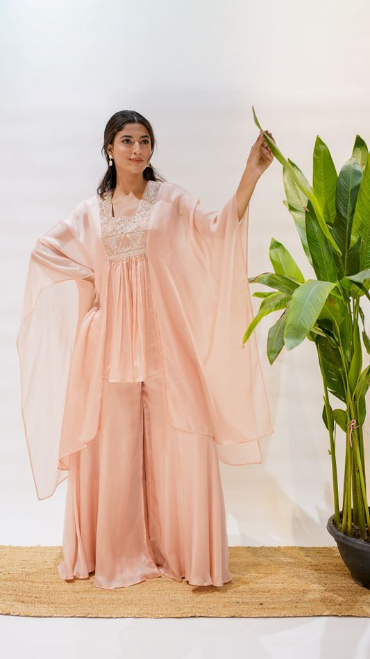 Triangle Work Glass Yoke Kaftan W|d Plazzo