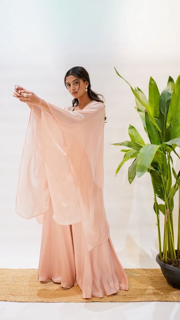 Triangle Work Glass Yoke Kaftan W|d Plazzo