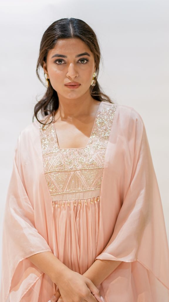 Triangle Work Glass Yoke Kaftan W|d Plazzo