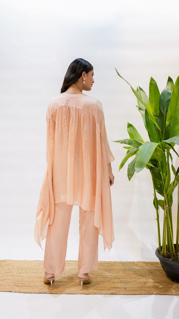 Triangle Short Kurta With Bell Bottom Pant