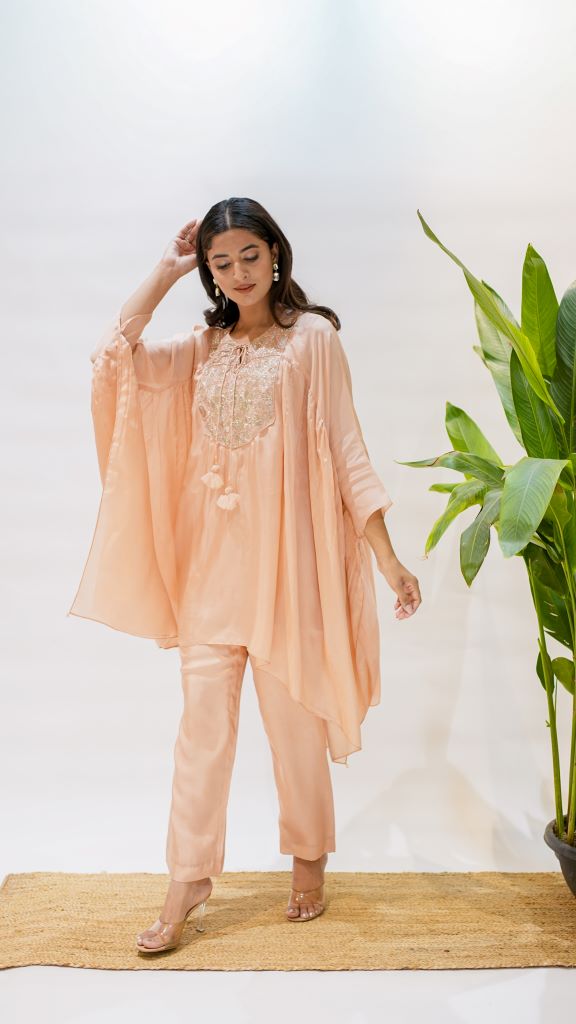 Triangle Short Kurta With Bell Bottom Pant