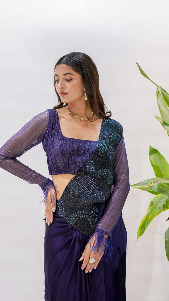 Crystal Drape Saree W|d Blouse