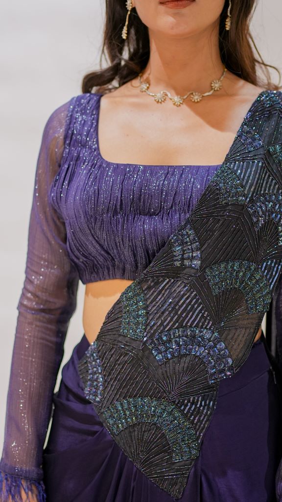 Crystal Drape Saree W|d Blouse