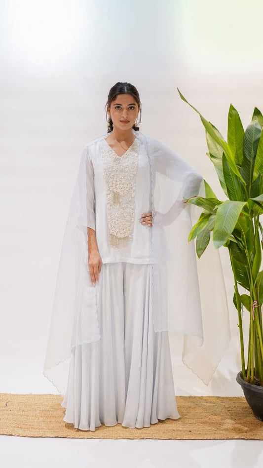 Moti Mrinal Short Kurta With Plazzo