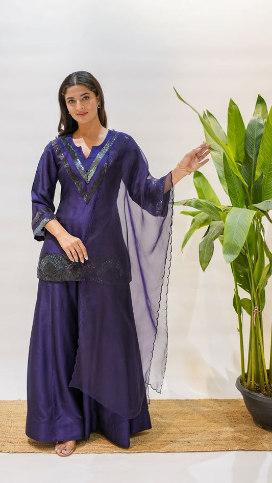 Crystal Short Kurti W|d Plazzo And Dupatta