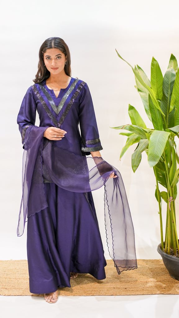 Crystal Short Kurti W|d Plazzo And Dupatta