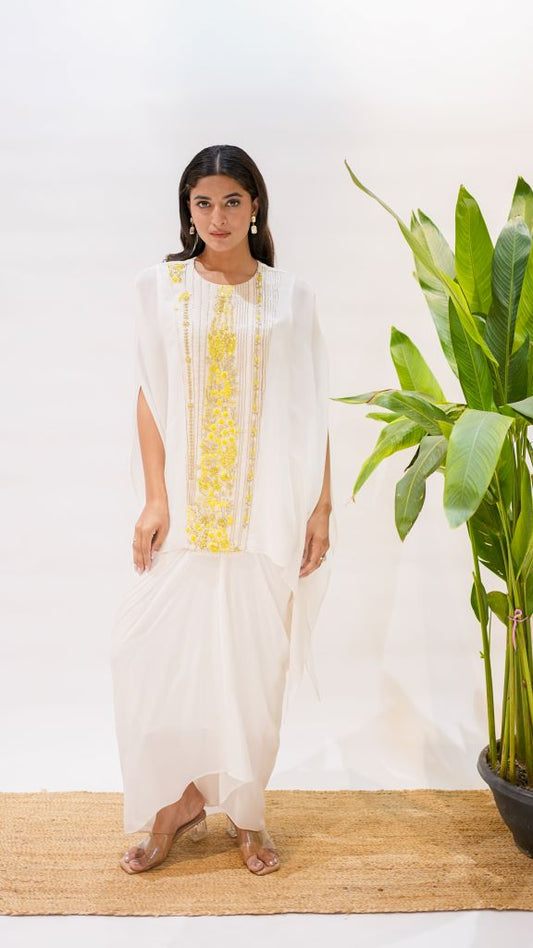 Kaliyarn Kaftan With Drape Skirt