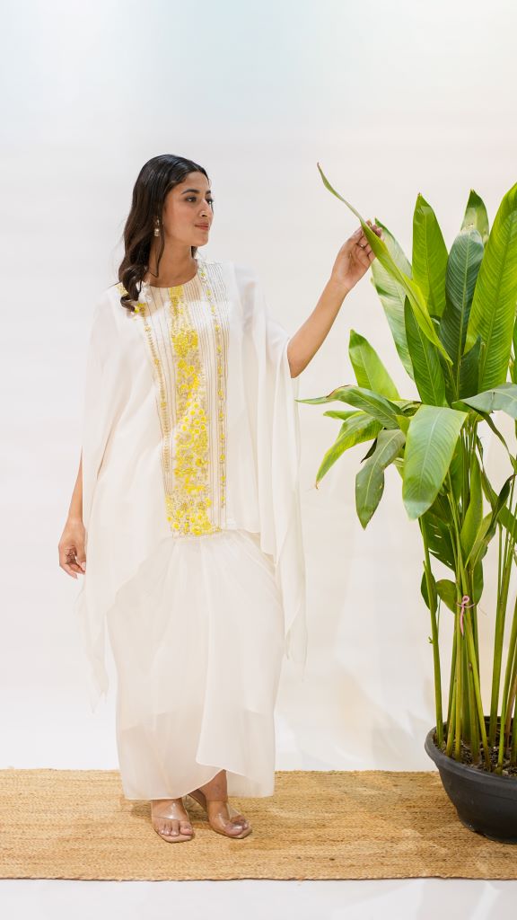 Kaliyarn Kaftan With Drape Skirt