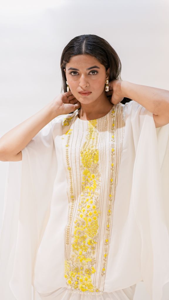 Kaliyarn Kaftan With Drape Skirt