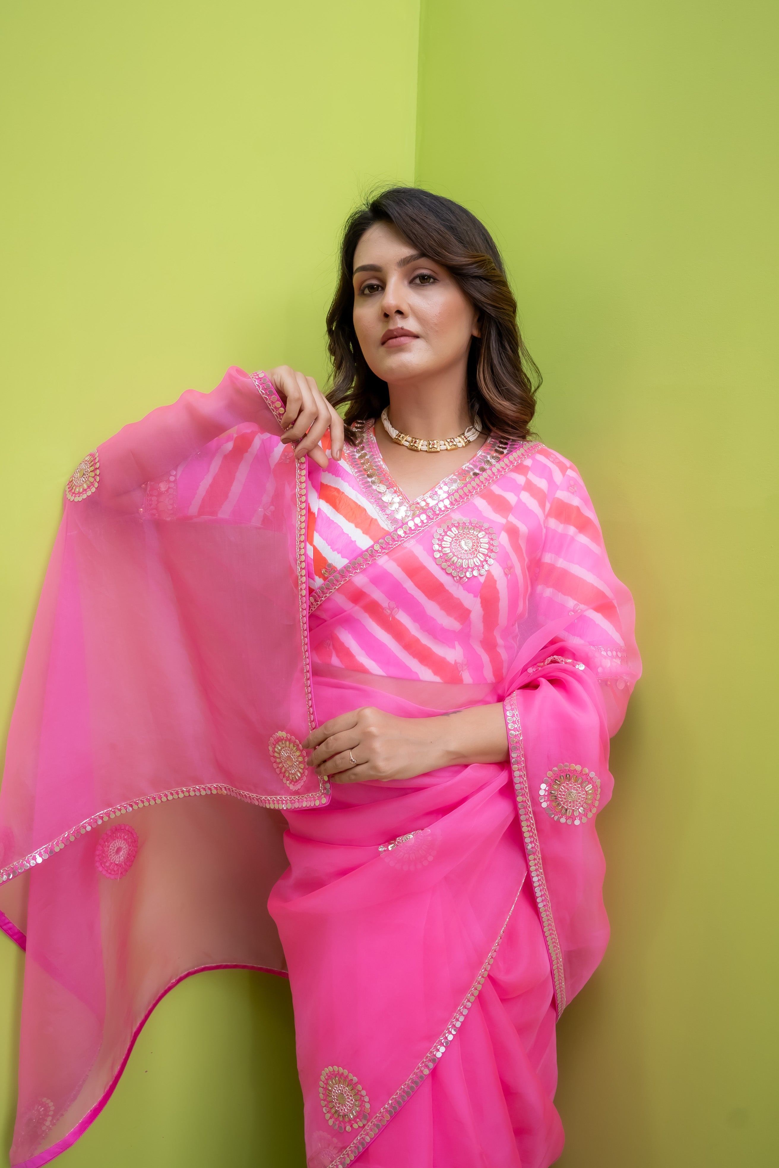 Phulkari - Saree w/d Tarang Leheriya Blouse