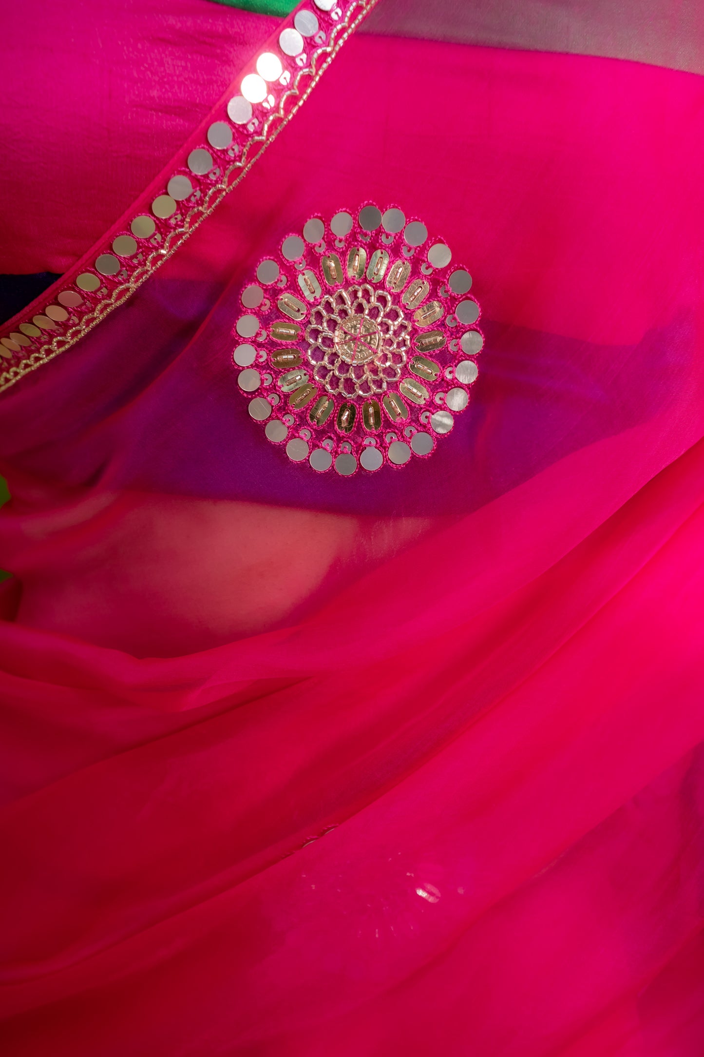 Ladoo Gulabi - Saree W/D Stripe Blouse