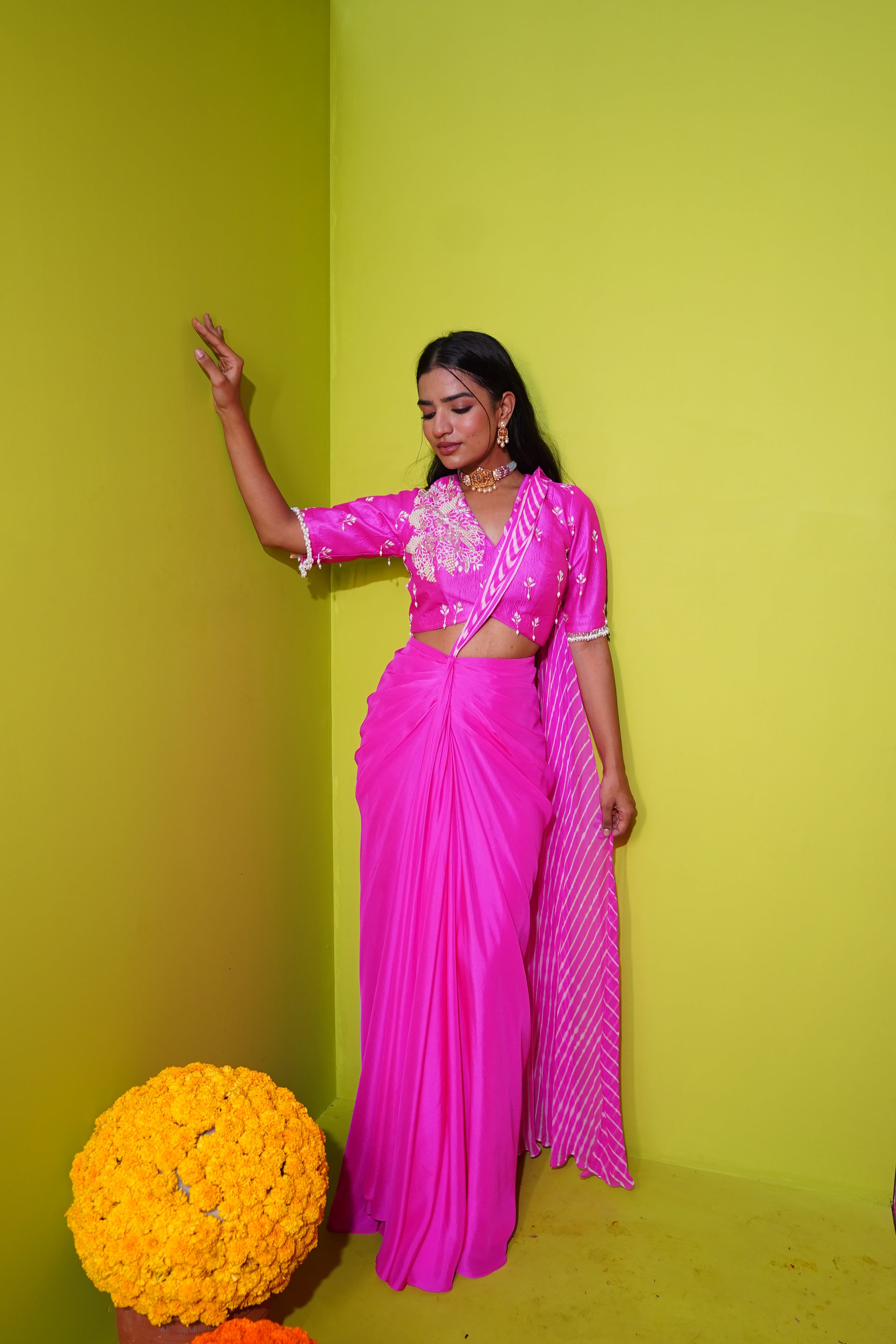 Gulmohar - Blouse Wd Drape Saree