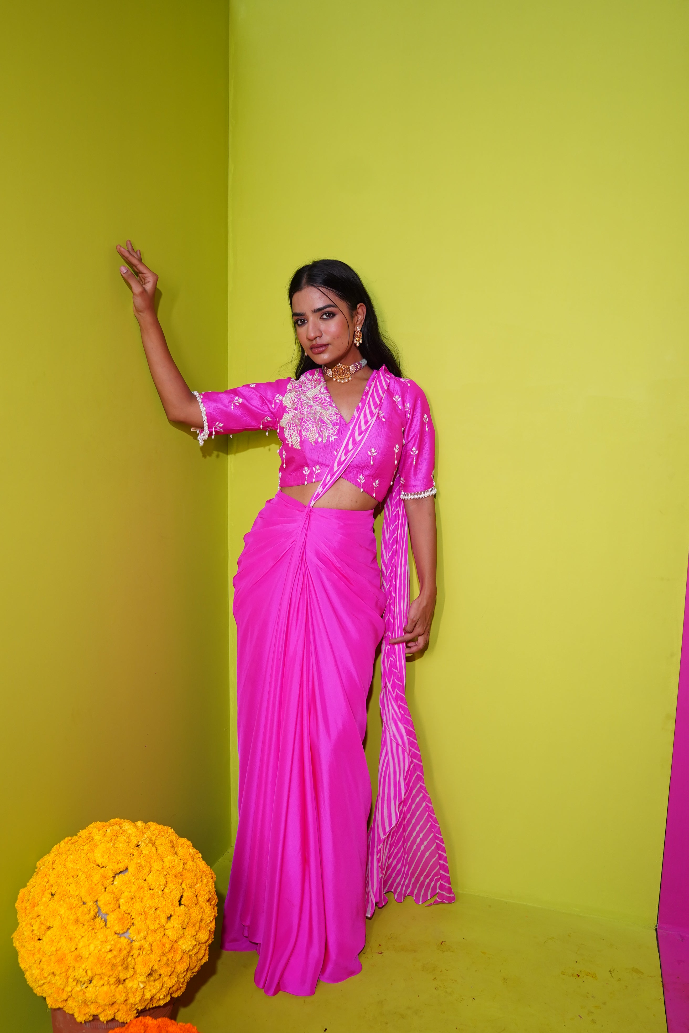 Gulmohar - Blouse Wd Drape Saree