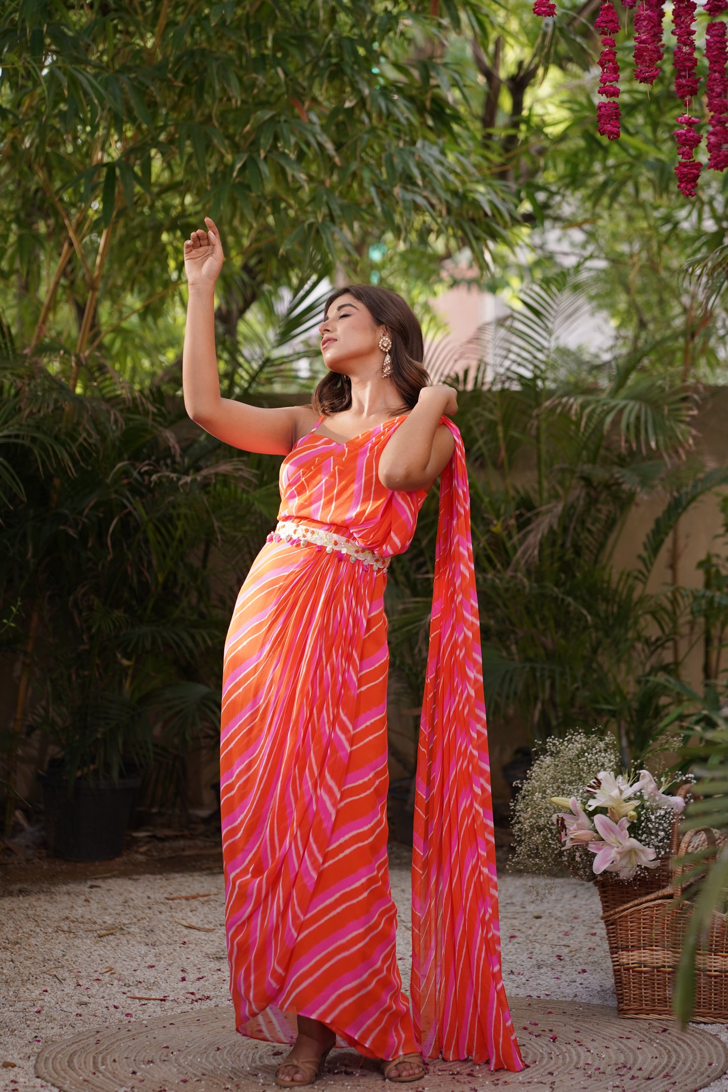 Color Block Drape - Saree