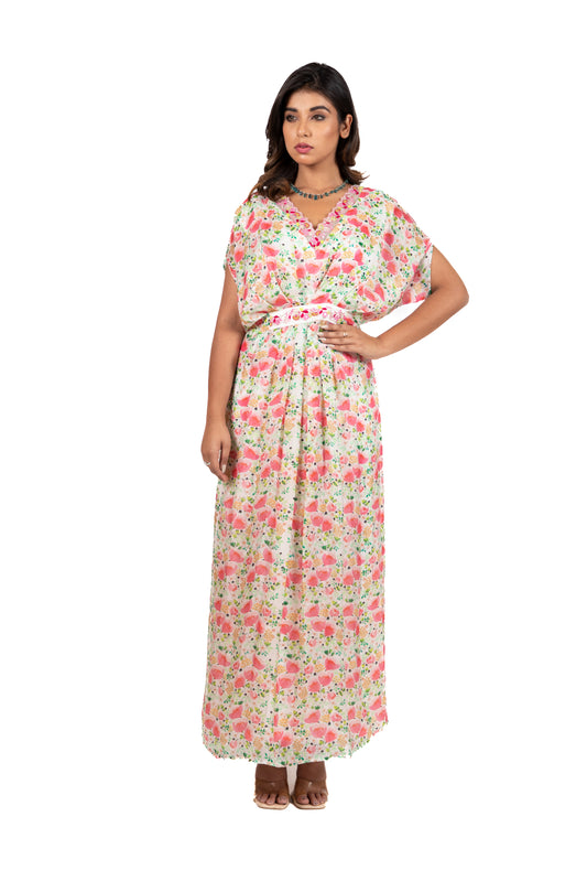 Flower Cluster Pleated - Dress