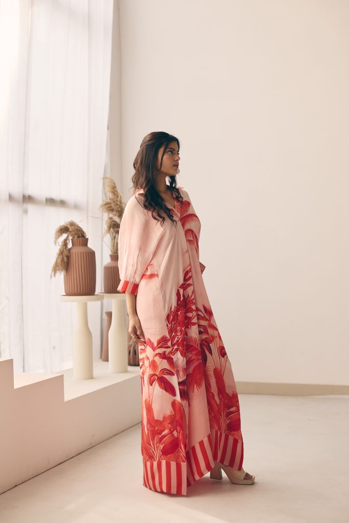 Tropical Bliss Front Pleated Long Dress