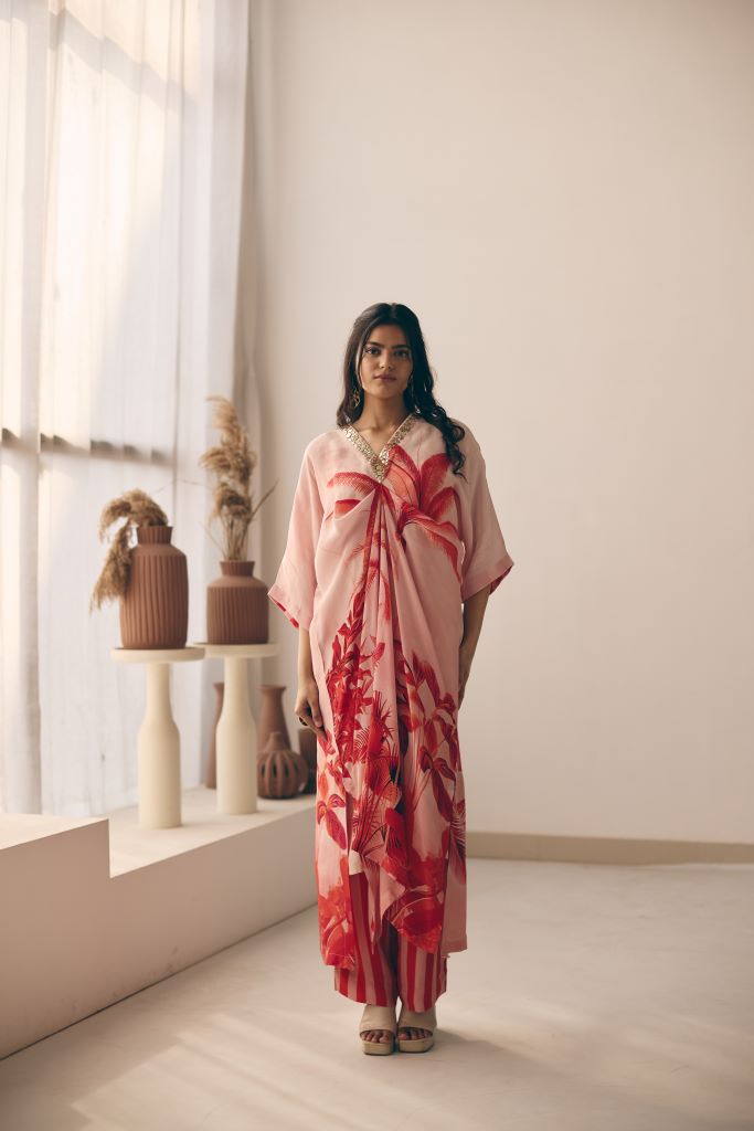 Tropical Bliss Knot Kurta With Pant
