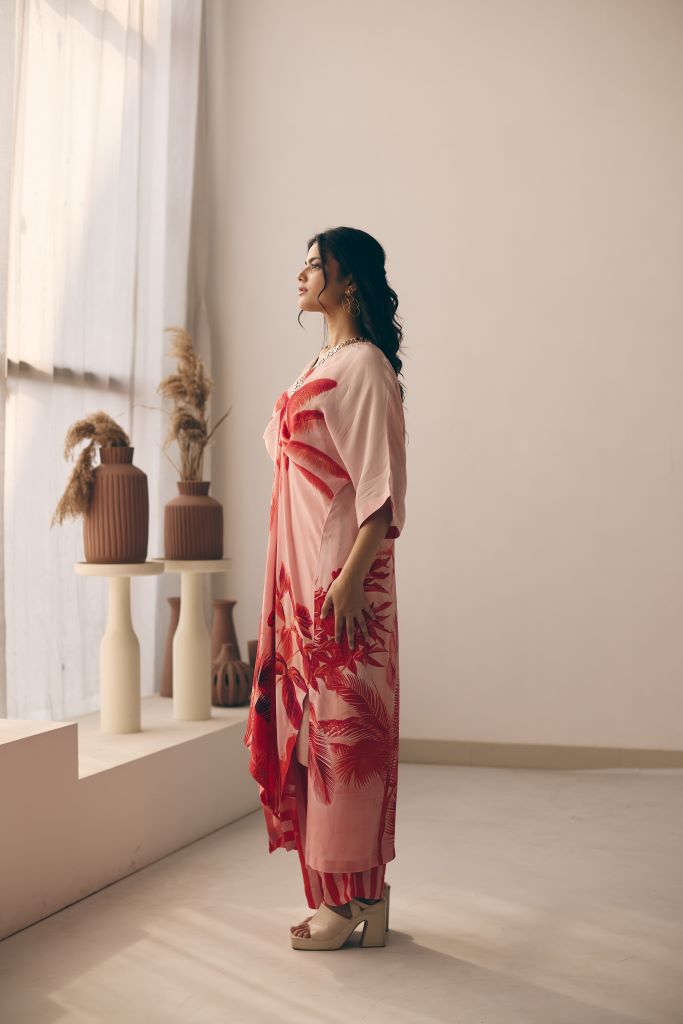 Tropical Bliss Knot Kurta With Pant