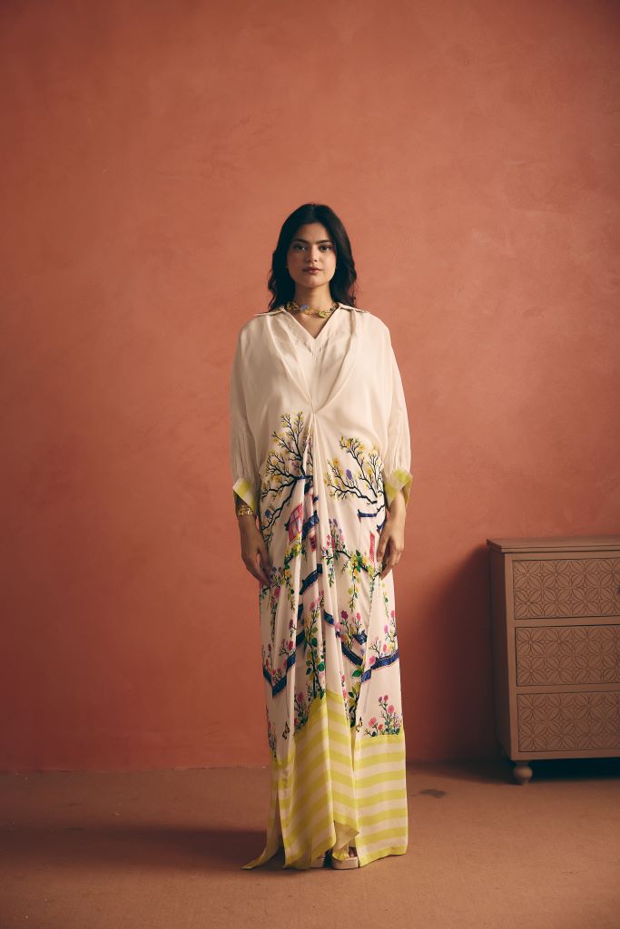 Indigo Hut Front Pleated Long Dress