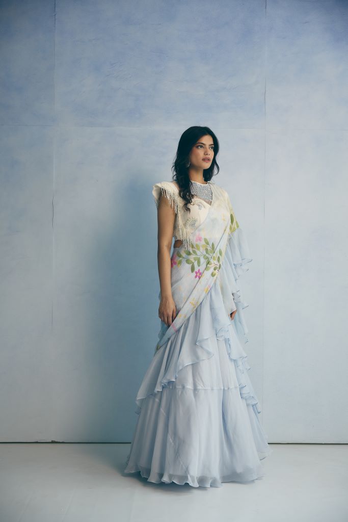 Cloud Garden Honeybell Blouse With Drape Saree