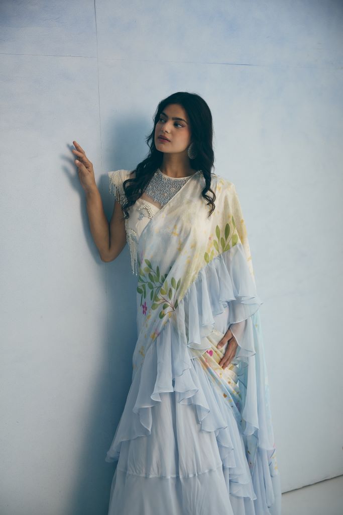 Cloud Garden Honeybell Blouse With Drape Saree
