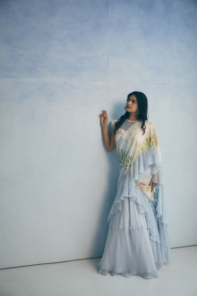 Cloud Garden Honeybell Blouse With Drape Saree