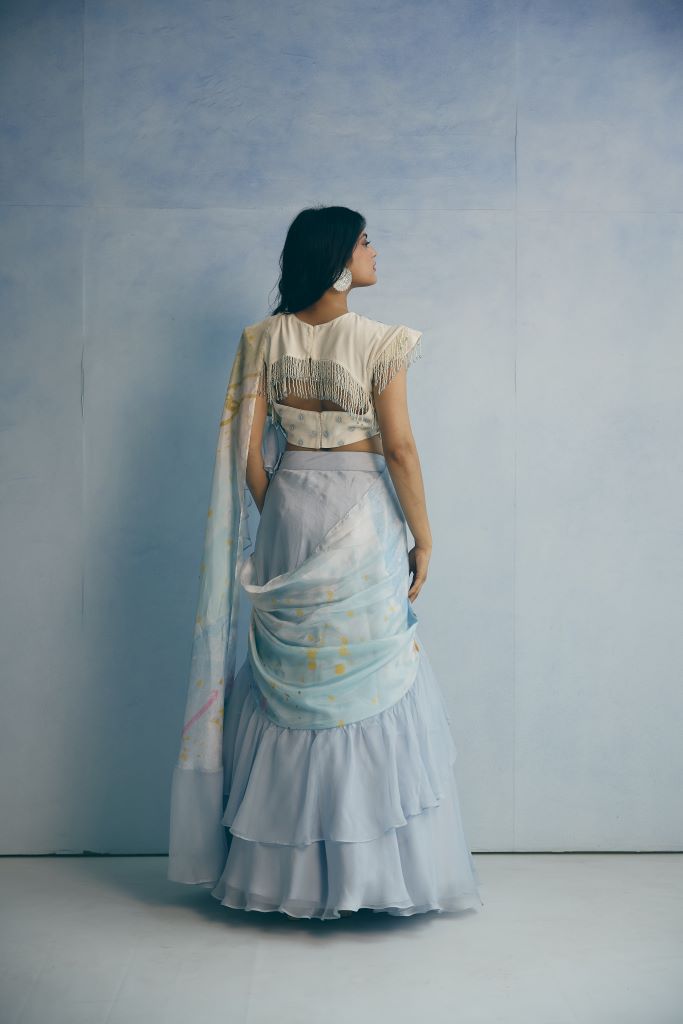 Cloud Garden Honeybell Blouse With Drape Saree