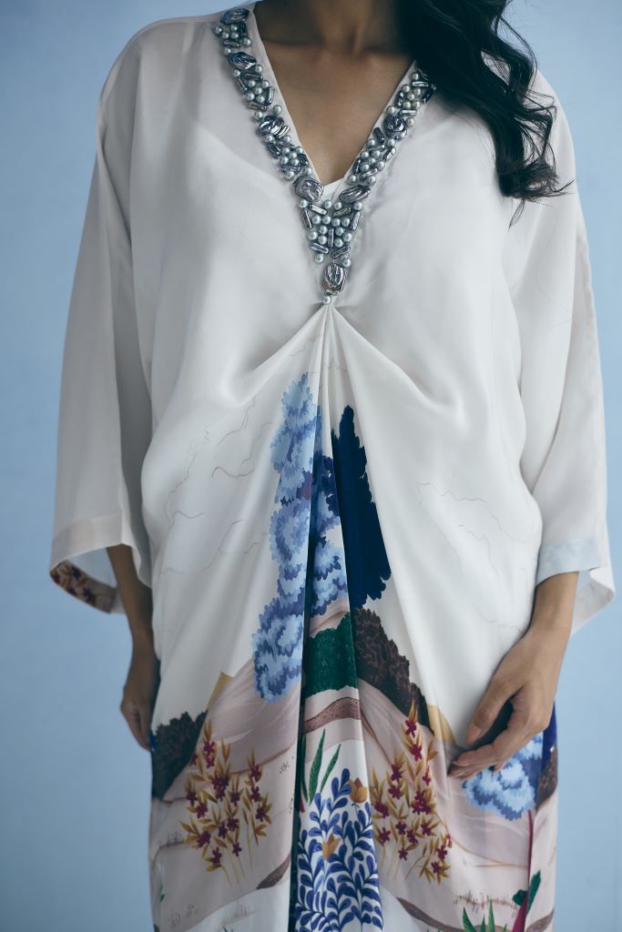 Blue Island Knot Kurta With Pant