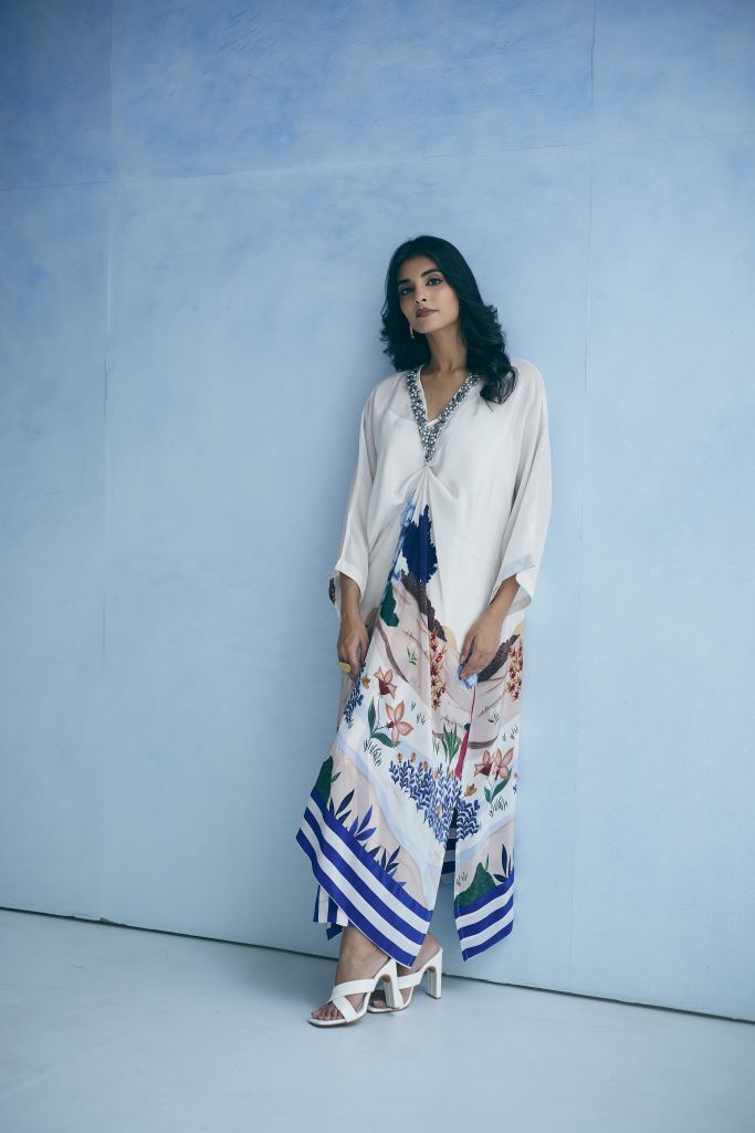 Blue Island Knot Kurta With Pant