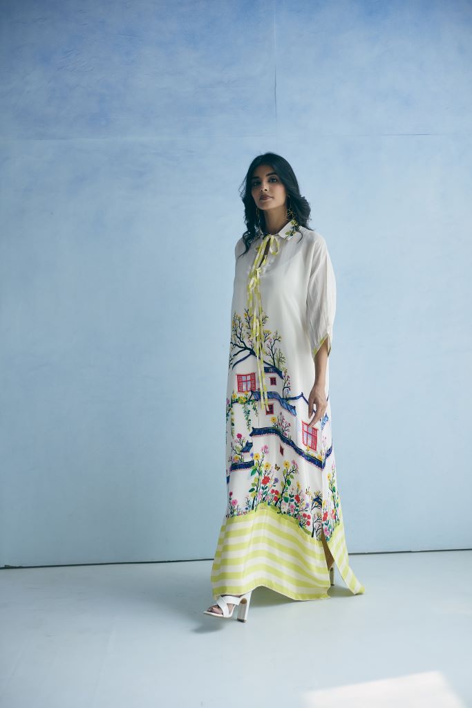 Indigo Hut Front Lace Shirt Dress