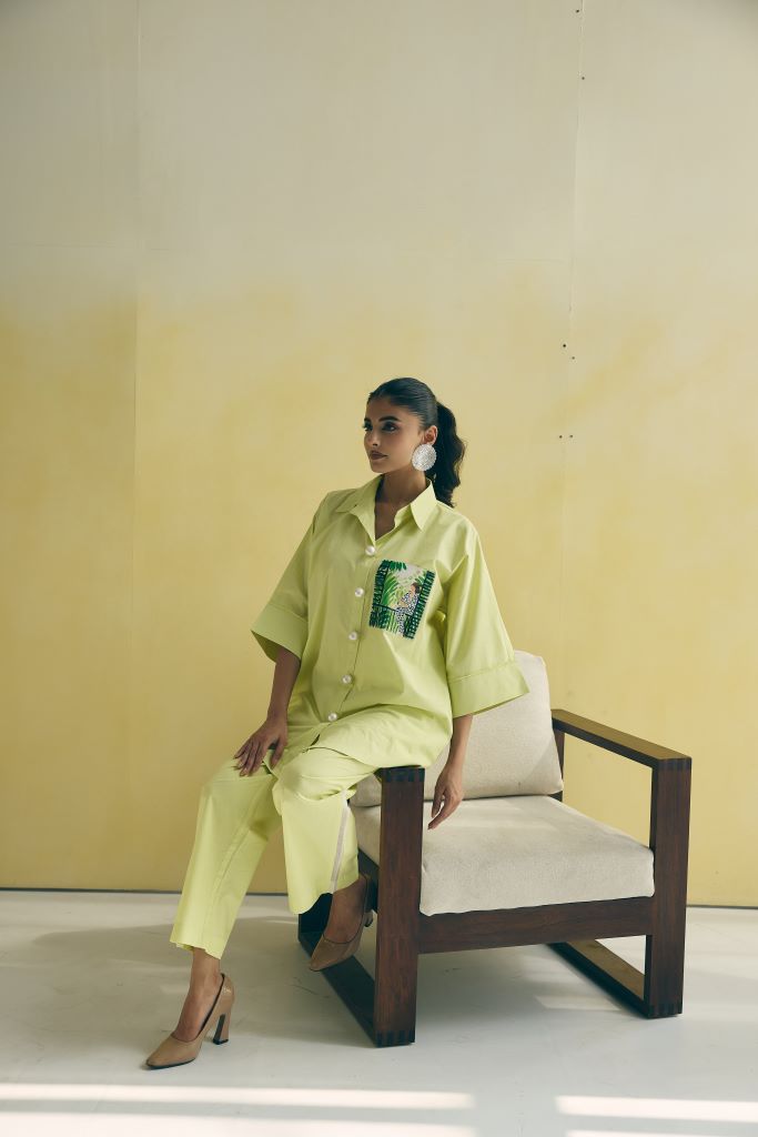 Girl In Balcony Pearl  Button Co-ord Set