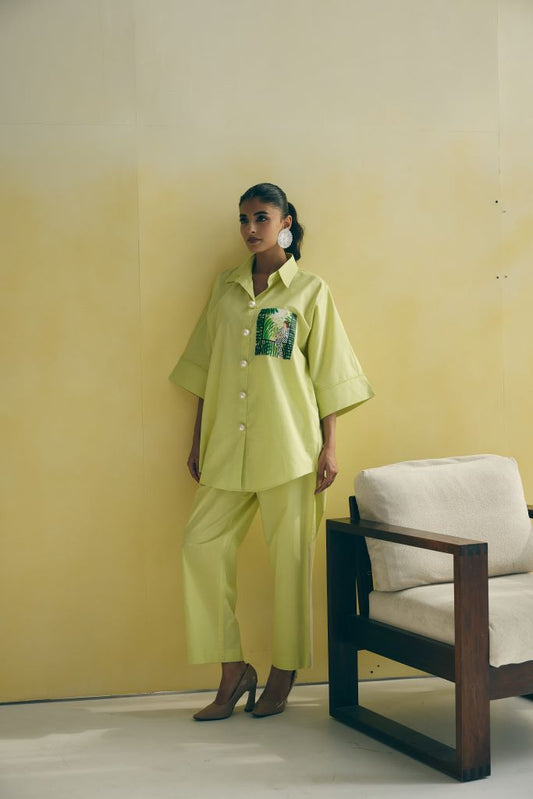 Girl In Balcony Pearl  Button Co-ord Set