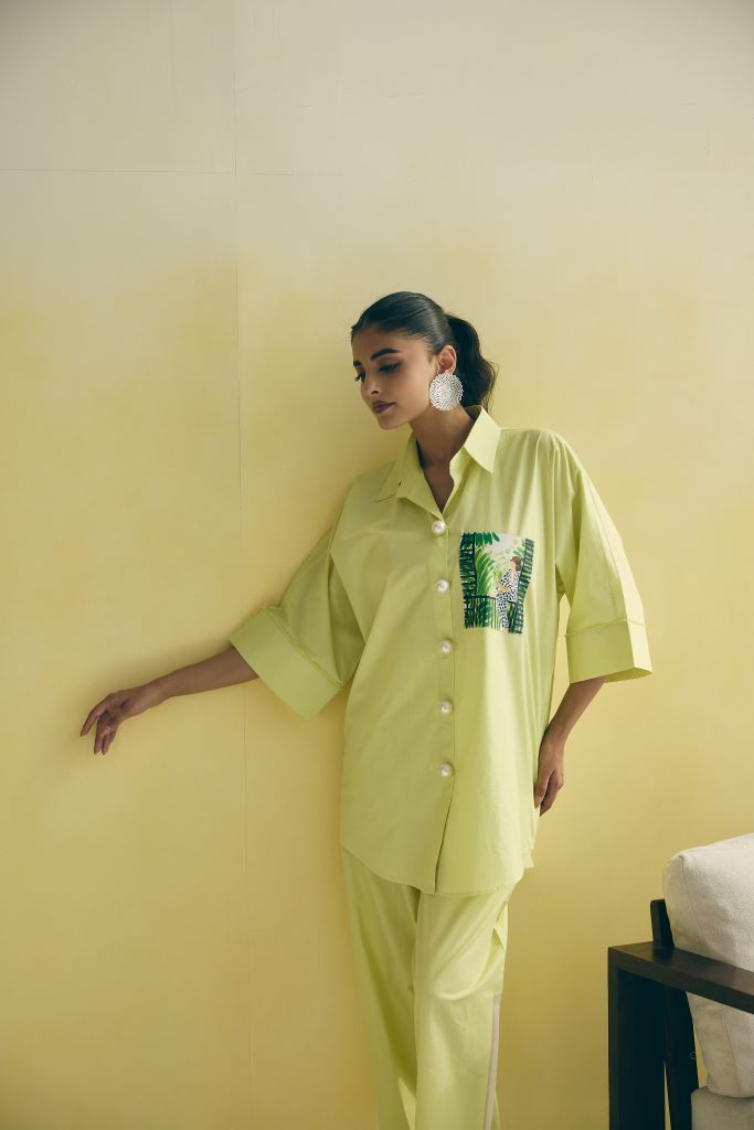 Girl In Balcony Pearl  Button Co-ord Set