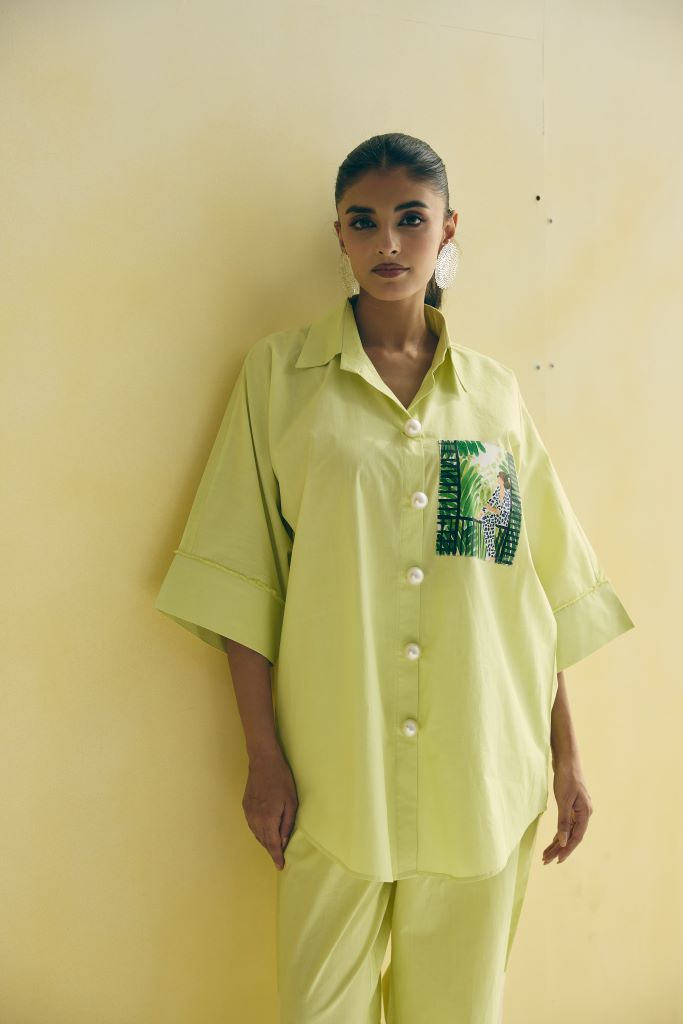 Girl In Balcony Pearl  Button Co-ord Set