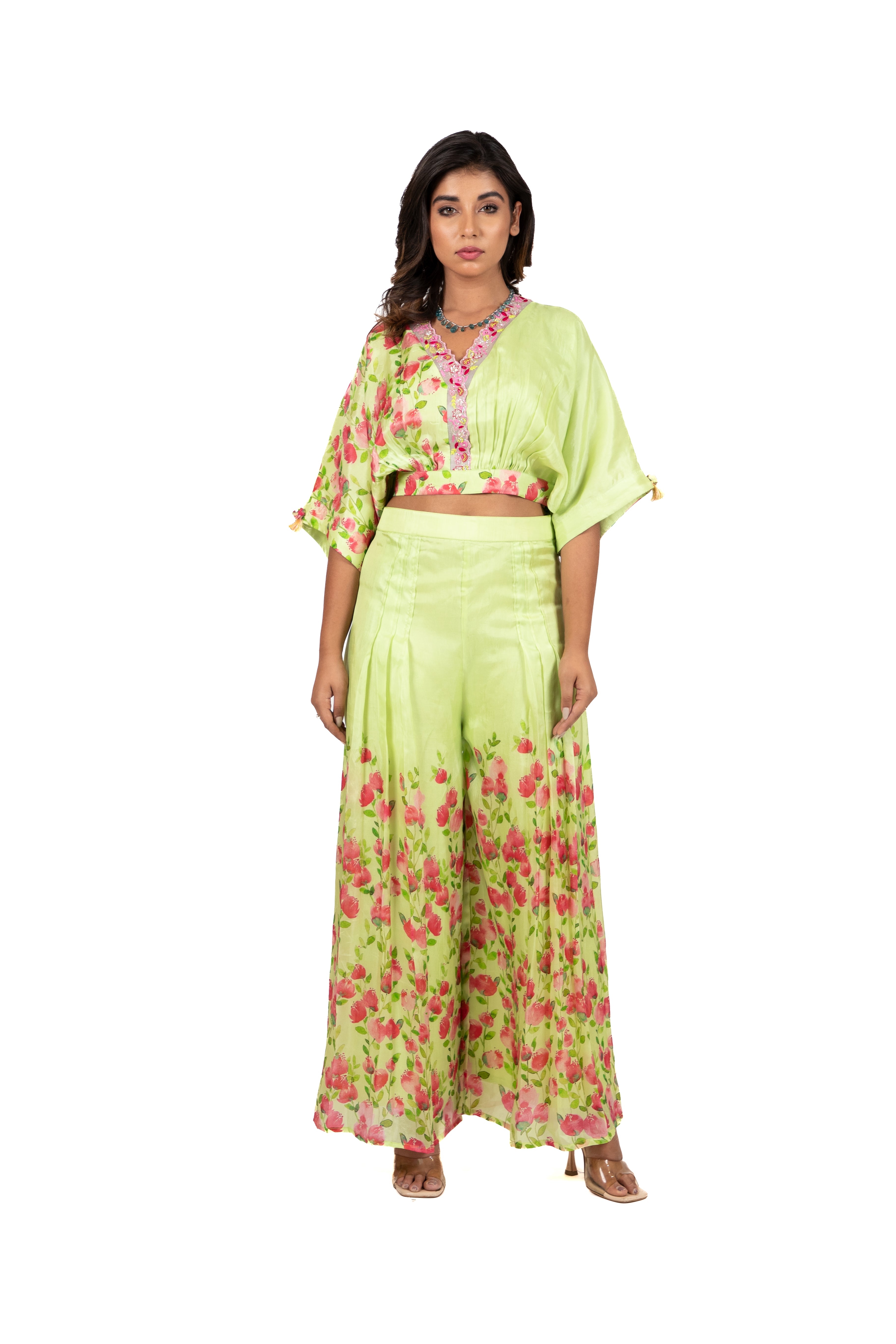 Rose Binge Kimono - Palazzo Set