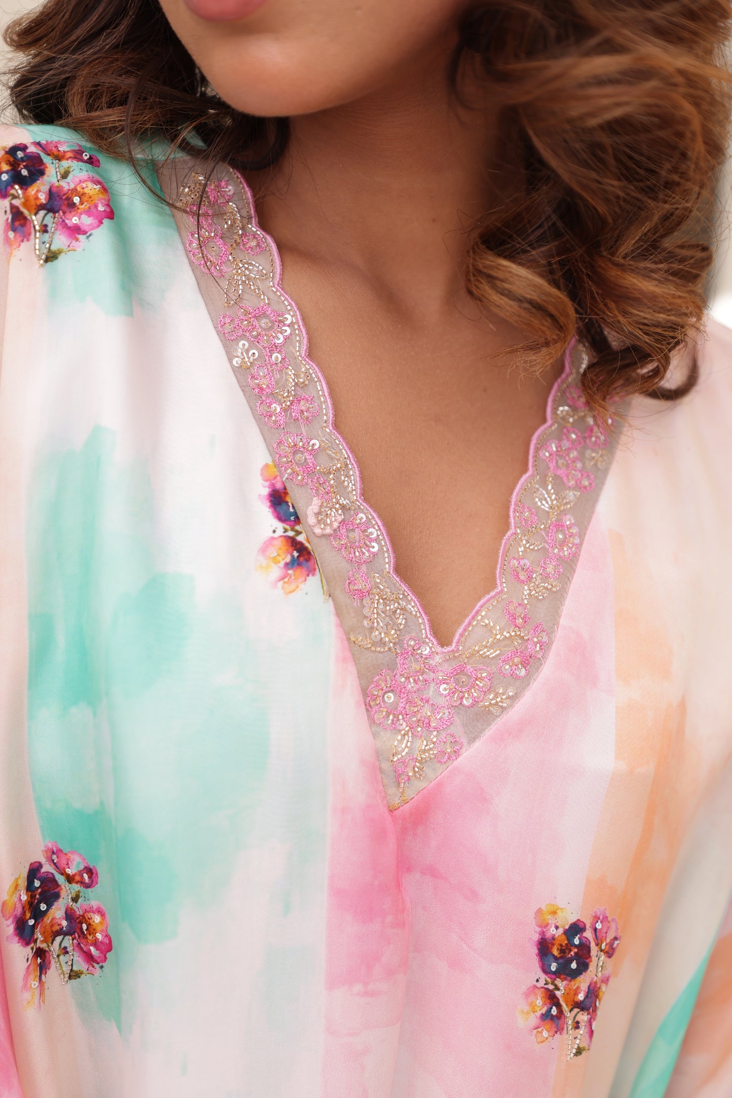 Vibrant Orchid Kaftan - Kurta Set